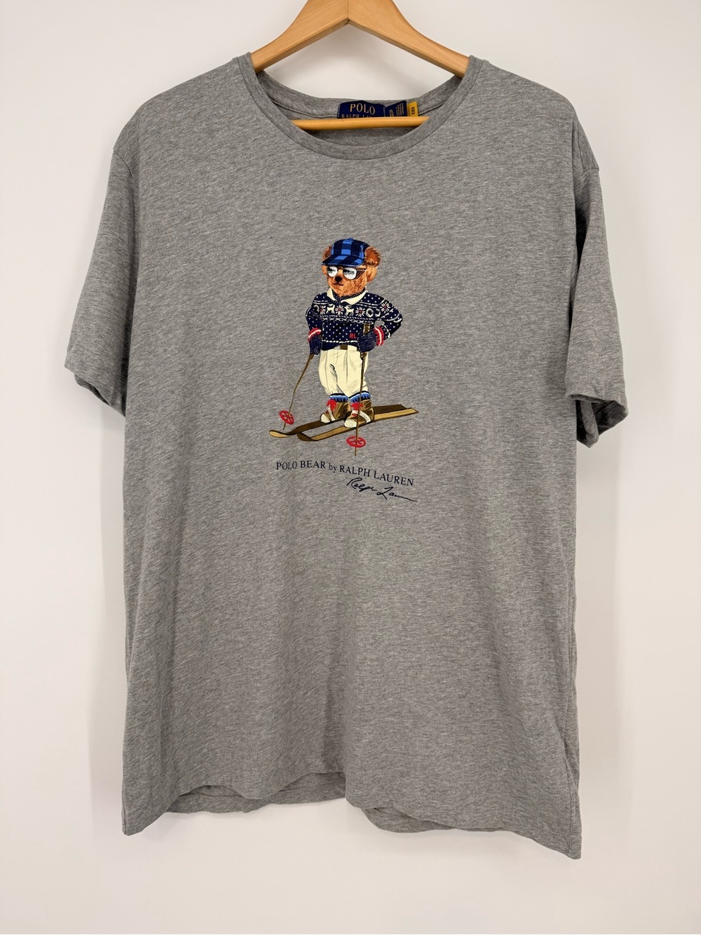 Polo Ralph Lauren Gray Polo Bear Ski Graphic Tee
